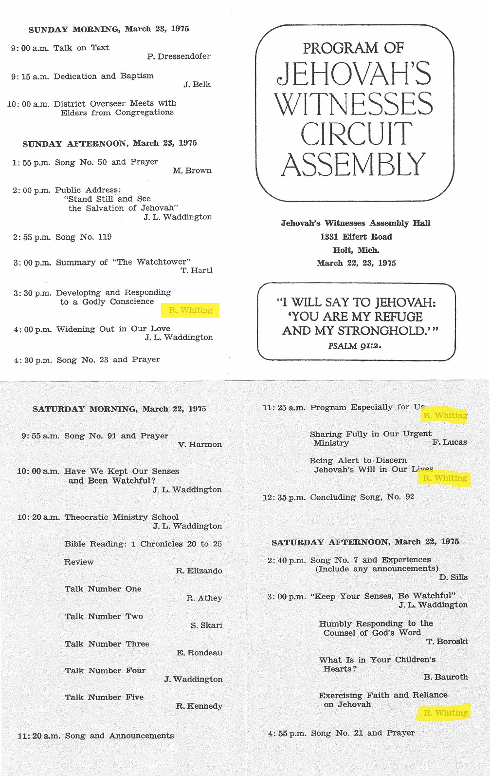 Watchtower circuit assembly program